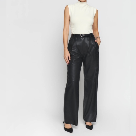 Anthropologie Reformation Lindy Knit Cinched Mock Neck Tank Top White S NWT - Picture 10 of 11